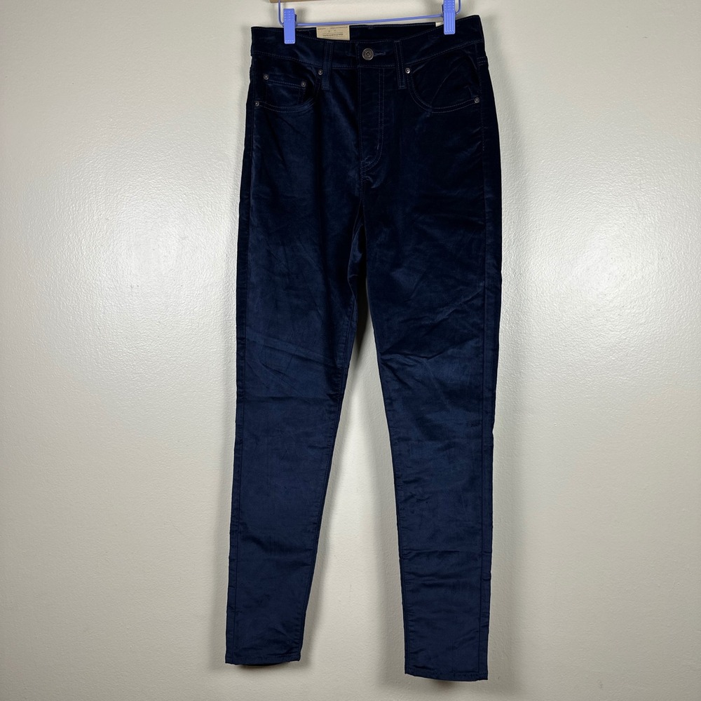 Levi's Women's 28x30 721 High Rise Skinny Pants Navy Blue Corduroy Y2K NEW